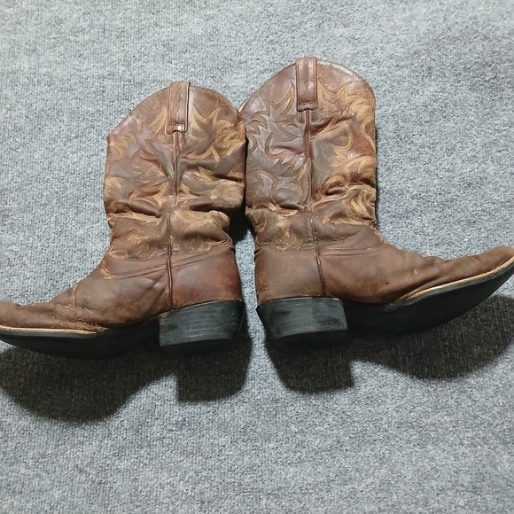 Ariat Boots Mens Size 10.5D Brown Leather Western Cowboy Embroidered Pull On - Picture 1 of 9
